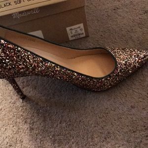 Green blue glitter pumps. Never worn